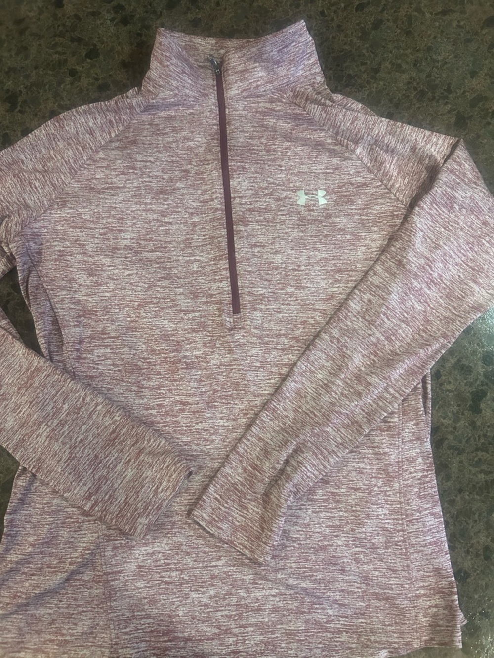 Under Armour Women's Heathered Mauve Quarter-Zip Performance Pullover